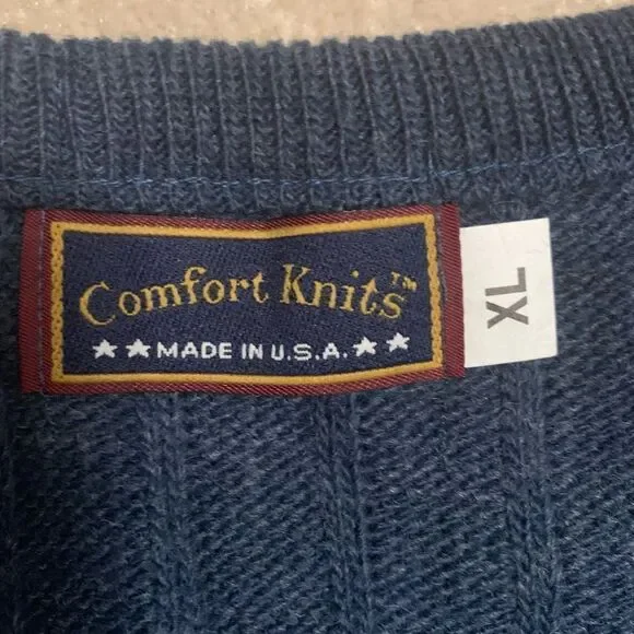 NWT Men’s Navy Blue Comfort Knits Sweater Vest - Picture 6 of 7